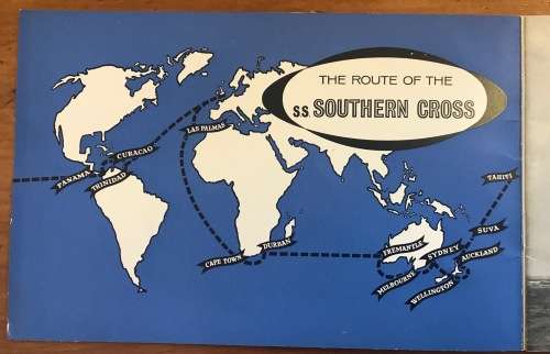 S.S. SOUTHERN CROSS=THE ROUTE=BOOKLET=20 pg=TURBINE STEAMSHIP=OIL BURNING=TWIN SCEW=SHAW SAVILL LINE