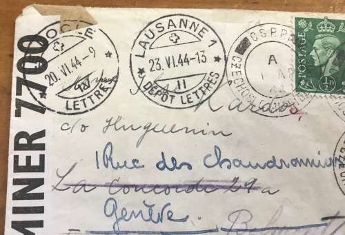 WWII Czechoslovakia Field Post (Great Britain) to Switzerland Multiple Censors German High Command.
