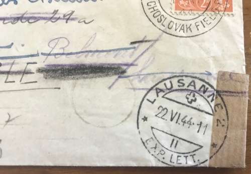 WWII Czechoslovakia Field Post (Great Britain) to Switzerland Multiple Censors German High Command.