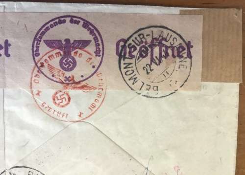 WWII Czechoslovakia Field Post (Great Britain) to Switzerland Multiple Censors German High Command.