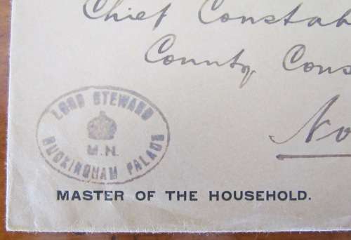 LORD STEWARD BUCKINGHAM PALACE MASTER of the HOUSEHOLD WINDSOR, BERKSHIRE to NORWICH 12 JUNE 1943.