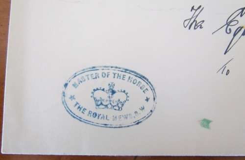 MASTER OF THE HORSE THE ROYAL MEWS cover 1954 THE DUKE OF EDINBURGH BUCKINGHAM PALACE.