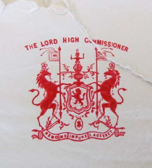 HOLYROODHOUSE PURSE BEARER DEPT. THE LORD HIGH COMMISSIONER EDINBURGH 1964 ROYALTY ROYAL MAIL.