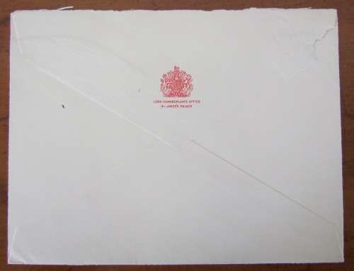 LORD CHAMBERLAIN`S OFFICE ST. JAMES PALACE LONDON to JOINT WARFARE ESTABLISHMENT 1966 A.C. HORSLEY.