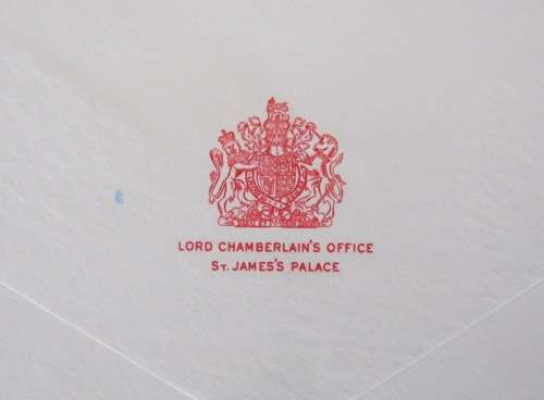 LORD CHAMBERLAIN`S OFFICE ST. JAMES PALACE LONDON to JOINT WARFARE ESTABLISHMENT 1966 A.C. HORSLEY.