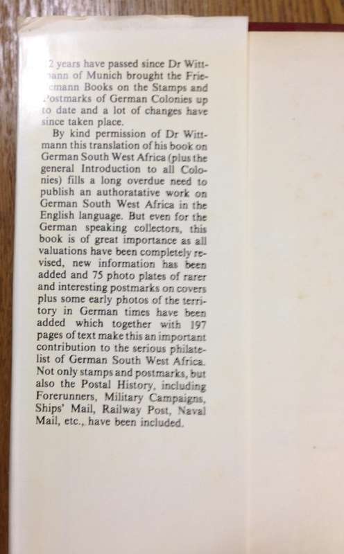 CATALOGUE=HANDBOOK=POSTAGE STAMPS and CANCELLATIONS of the POST OFFICES of GERMAN SOUTH WEST AFRICA.