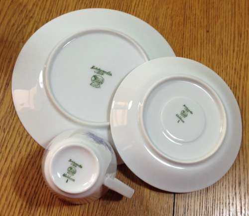 COFFEE SET=HUTSCHENREUTHER=NOBLESSE=BLUE and WHITE=FLOWERS=FLORAL=EGGSHELL THIN PORCELAIN=21 piece.