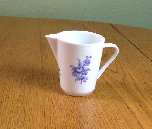 COFFEE SET=HUTSCHENREUTHER=NOBLESSE=BLUE and WHITE=FLOWERS=FLORAL=EGGSHELL THIN PORCELAIN=21 piece.