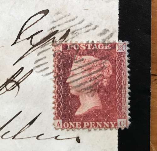 PENNY RED=on COVER=ENGLAND=IRELAND=DUBLIN=15 May 1862=MOURNING COVER=Postal History=GREAT BRITAIN.