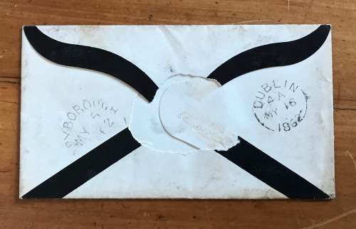 PENNY RED=on COVER=ENGLAND=IRELAND=DUBLIN=15 May 1862=MOURNING COVER=Postal History=GREAT BRITAIN.