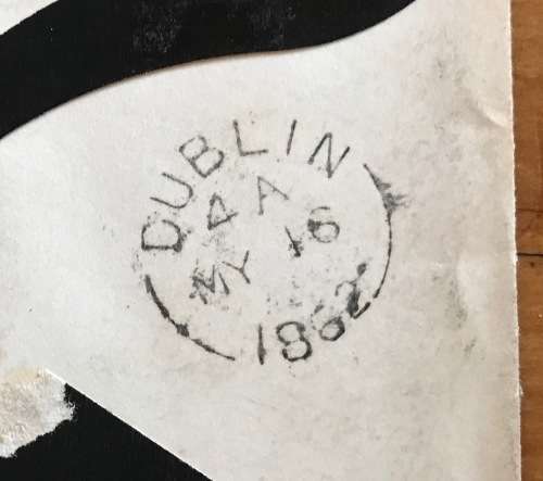 PENNY RED=on COVER=ENGLAND=IRELAND=DUBLIN=15 May 1862=MOURNING COVER=Postal History=GREAT BRITAIN.