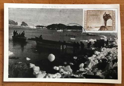 ANTARCTIC CARD FILATELIA BAIRES ARGENTINA TENIENTE CAMARA 1959 PENGUIN.