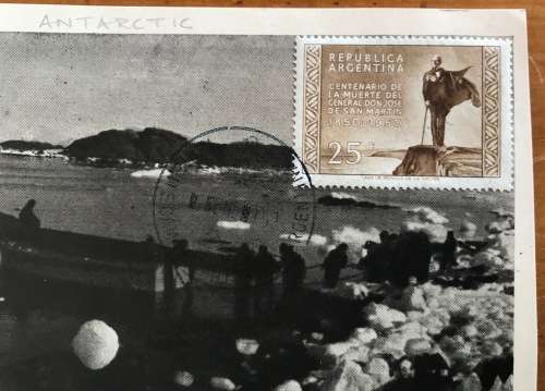 ANTARCTIC CARD FILATELIA BAIRES ARGENTINA TENIENTE CAMARA 1959 PENGUIN.