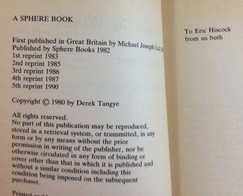 WHEN THE WINDS BLOW DEREK TANGYE 1990 176 pages.