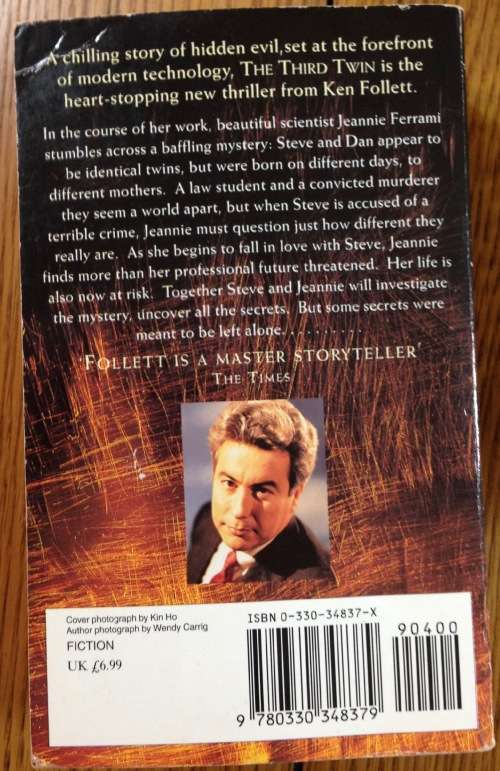 THE THIRD TWIN KEN FOLLET 632 pages 1997 Softcover.