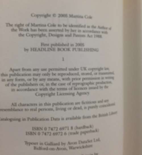 THE TAKE MARTINA COLE 2005 SOFTCOVER PAPERBACK 505 pages.
