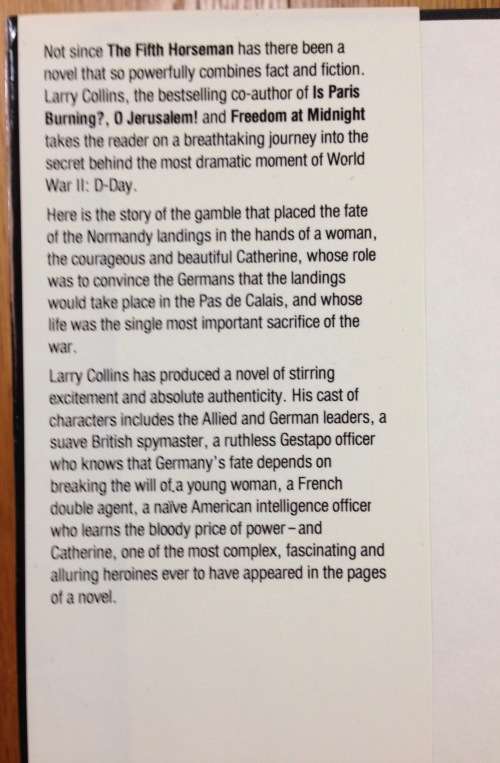 FALL FROM GRACE LARRY COLLINS 1985 World War II FRENCH AGENT NAZI`S GERMANY ESPIONAGE.