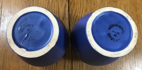 VASES x 2 PAIR DEVONMOOR POTTERY ENGLAND Inscibed `BUCKFAST` the BLUE of DEVON!!!