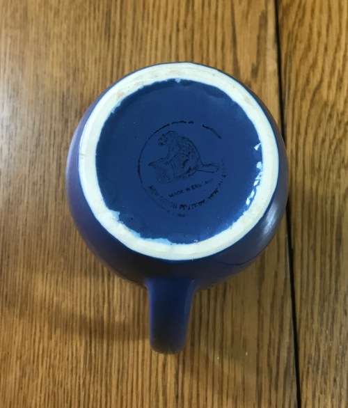 JUG PITCHER CREAMER DEVONMOOR POTTERY ENGLAND Inscibed `MOUSEHOLE` the BLUE of DEVON!!!