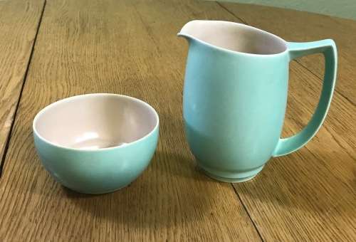 TEA SET - BRANKSOME ENGLAND TEA SET 5 x TRIO`s CREAMER SUGAR TEAPOT CAKE PLATE ART DECO!!