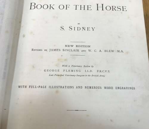 THE BOOK of the HORSE SAMUEL SIDNEY 1893 CASSELL and CO. LONDON NEW EDITION SINCLAIR and BLEW VET.
