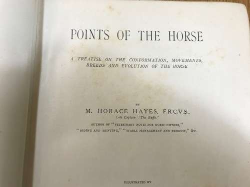 POINTS of the HORSE CAPTAIN M.H. HAYES 1922 4th EDITION NEW IMPRESSION HURST and BLACKETT ENGLAND.