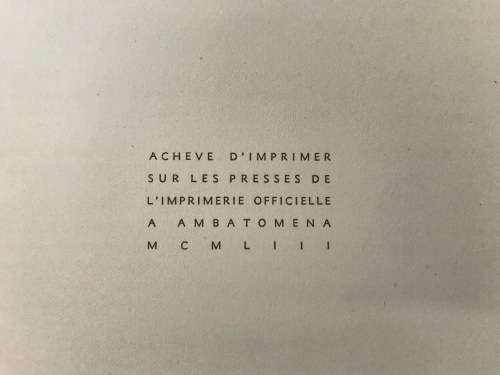 AMBOHIMANGA HILL of LEGENDS CRADLE OF THE HOVA DYNASTY TANANARIVE OFFICIAL PRINTING FRENCH 1953 RARE