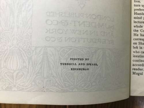 Coleridge`s Essays + Lectures on Shakespeare & Old Poets & Dramatists. Everyman`s Library No. 162.