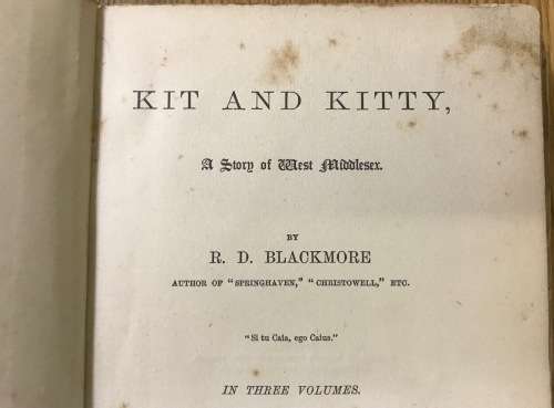 Kit and Kitty A story of West Middlesex Vol. 3 Richard Doddridge Blackmore 1890.