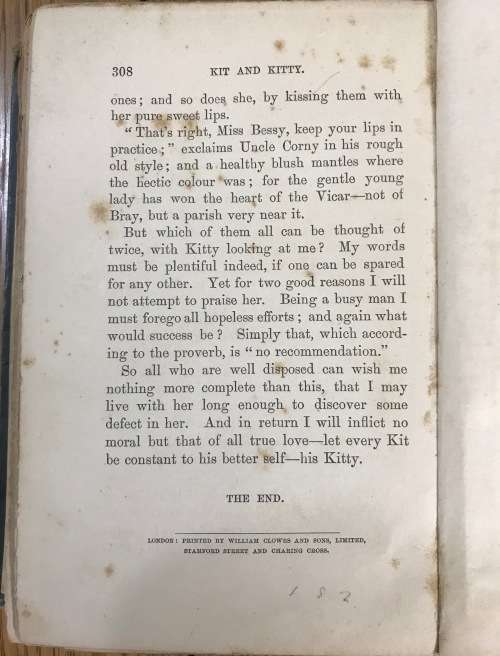 Kit and Kitty A story of West Middlesex Vol. 3 Richard Doddridge Blackmore 1890.