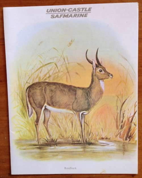 UNION-CASTLE LINE MENU=SAFMARINE=WINDSOR CASTLE=LUNCHEON=1 JAN 1977=REEDBUCK=1st CLASS DINING.