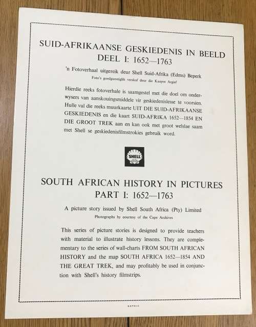 SHELL SOUTH AFRICAN HISTORY IN PICTURES PART 1 1652-1763 PART 2 1764-1795 PART 3 1796-1825 PRINTS.
