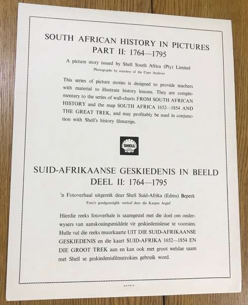 SHELL SOUTH AFRICAN HISTORY IN PICTURES PART 1 1652-1763 PART 2 1764-1795 PART 3 1796-1825 PRINTS.