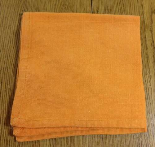 SERVIETTES x 6 CLOTH 100% COTTON NAPKINS ORANGE NICE!!!