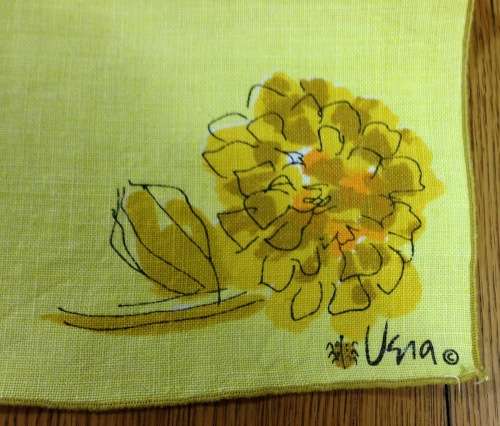 TABLE PLACE MATS x 3 MATERIAL CLOTH FLORAL FLOWERS yellow brown.