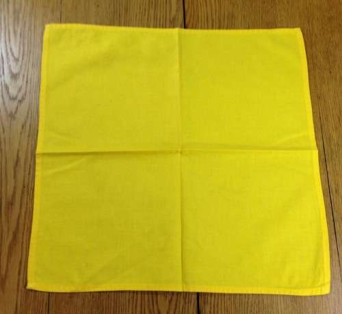 SERVIETTES x 6 CLOTH COTTON BRIGHT YELLOW NAPKINS.