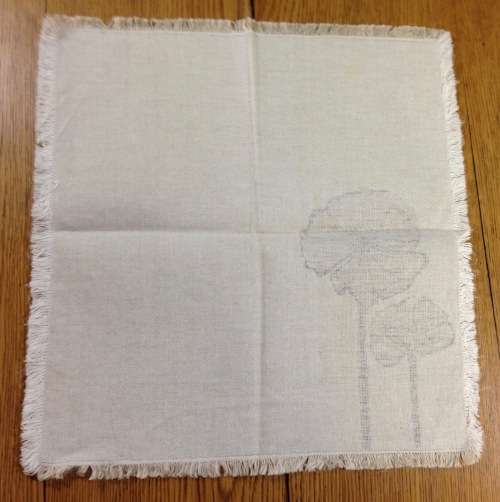 SERVIETTES x 8 + MATCHING TABLE CLOTH MATERIAL CLOTH LINEN BROWN and BEIGE FLOWERS FLORAL STUNNING!