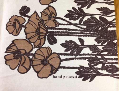SERVIETTES x 8 + MATCHING TABLE CLOTH MATERIAL CLOTH LINEN BROWN and BEIGE FLOWERS FLORAL STUNNING!