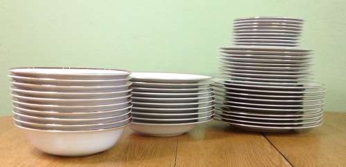 DINNER SERVICE=LIMOGES=SCALA RUBIS=PHILIPPE DESHOULIERES=10 place setting=101 piece=MAGNIFICENT!!!!!