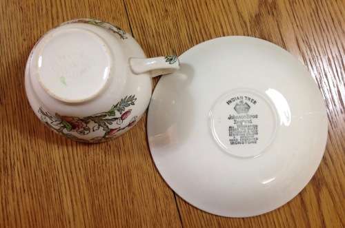 JOHNSON BROS INDIAN TREE=TEA DUO x 1=CUP=SAUCER=ENGLAND.