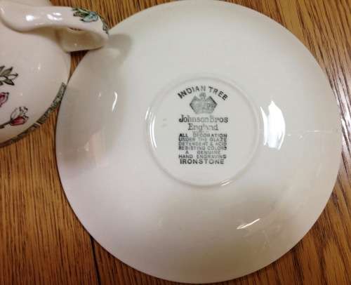 JOHNSON BROS INDIAN TREE=TEA DUO x 1=CUP=SAUCER=ENGLAND.