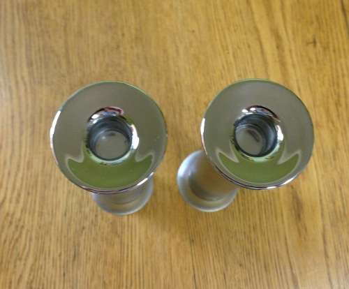 CANDLESTICKS PAIR (2) STEEL LIFE FINLAND STAINLESS STEEL BRUSHED PATTERNED VERY ELEGANT!!!!!