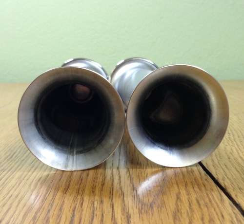 CANDLESTICKS PAIR (2) STEEL LIFE FINLAND STAINLESS STEEL BRUSHED PATTERNED VERY ELEGANT!!!!!