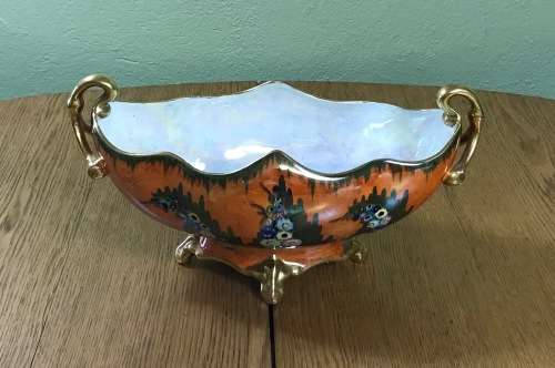 CARLTONWARE=CARLTON WARE=ORANGE GONDOLA 3478=VERY SCARCE=VASE=FRUIT BOWL=1930's=Stunning!!!!!!!!!!!!