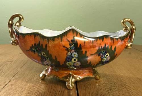 CARLTONWARE=CARLTON WARE=ORANGE GONDOLA 3478=VERY SCARCE=VASE=FRUIT BOWL=1930's=Stunning!!!!!!!!!!!!