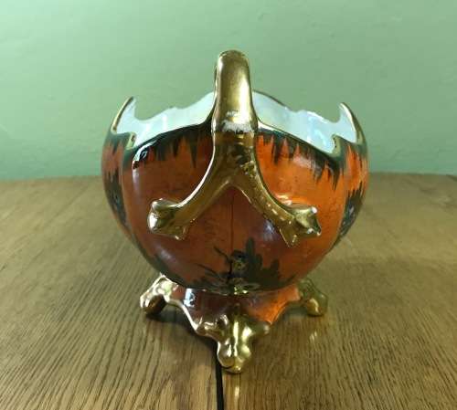 CARLTONWARE=CARLTON WARE=ORANGE GONDOLA 3478=VERY SCARCE=VASE=FRUIT BOWL=1930's=Stunning!!!!!!!!!!!!
