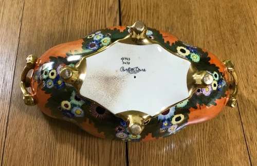 CARLTONWARE=CARLTON WARE=ORANGE GONDOLA 3478=VERY SCARCE=VASE=FRUIT BOWL=1930's=Stunning!!!!!!!!!!!!
