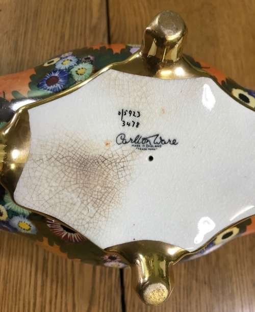 CARLTONWARE=CARLTON WARE=ORANGE GONDOLA 3478=VERY SCARCE=VASE=FRUIT BOWL=1930's=Stunning!!!!!!!!!!!!