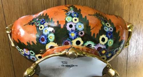 CARLTONWARE=CARLTON WARE=ORANGE GONDOLA 3478=VERY SCARCE=VASE=FRUIT BOWL=1930's=Stunning!!!!!!!!!!!!