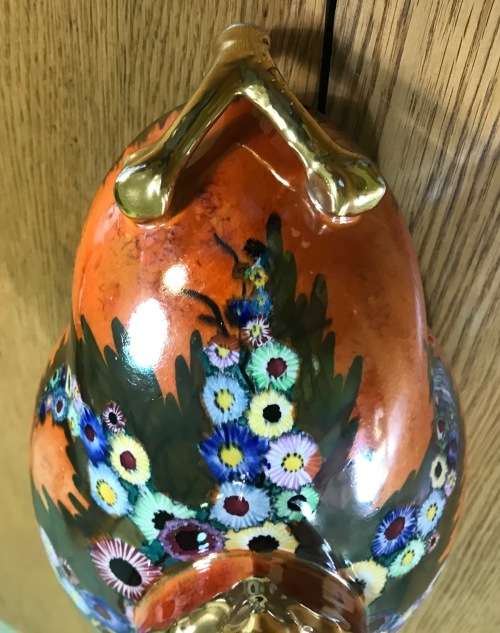 CARLTONWARE=CARLTON WARE=ORANGE GONDOLA 3478=VERY SCARCE=VASE=FRUIT BOWL=1930's=Stunning!!!!!!!!!!!!